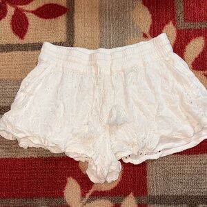 Free People Cream Eyelet Lace Shorts